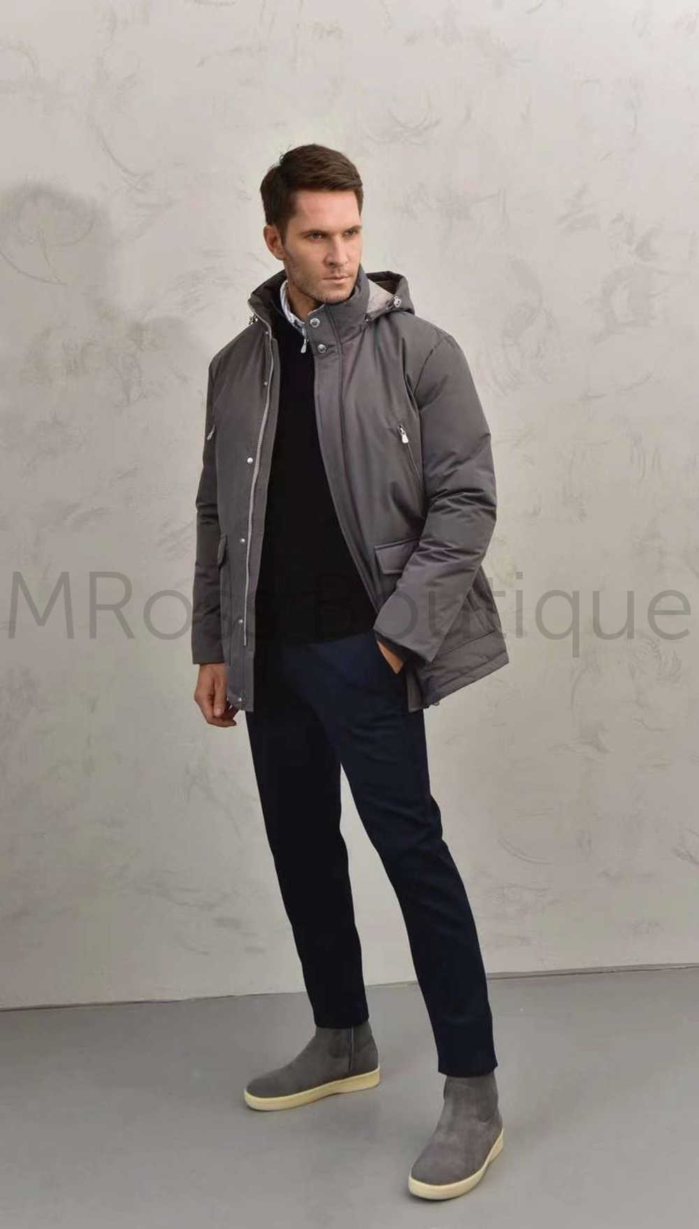 Серая парка Brunello Cucinelli из водоотталкивающего хлопка