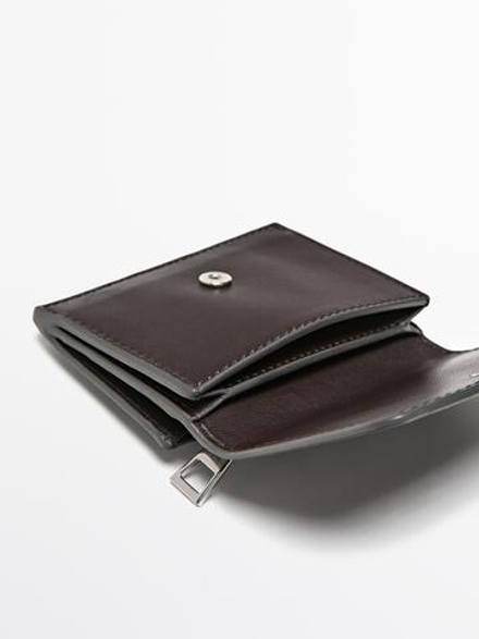 Massimo Dutti Кошелек из кожи наппа, коричневый