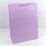 Пакет подарочный 40х55х20см Фигуры и узоры "Квадраты" (Сиреневый)