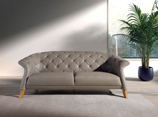 Диван 2-х местный 6187/EX007-2P-T541029 серый кожаный