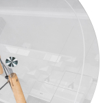 Стол стеклянный Woodville PT-151 80х80х76 clear glass, wood