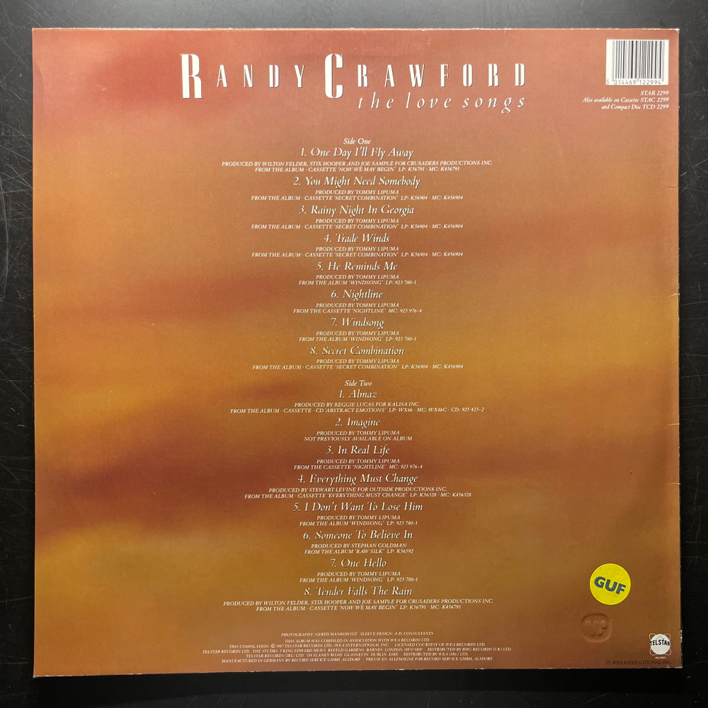 Randy Crawford ‎– The Love Songs (Англия 1987г.)
