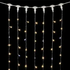 Светодиодный занавес 2*2 м., 400 теплых белых LED ламп, мерцание, прозрачный провод ПВХ, LTC (PCL402BLW-10-2WW)