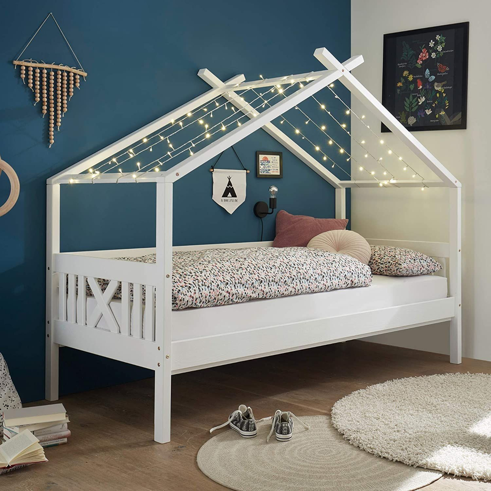 Кровать домик Джульетта 90х200, детская, из массива сосны с бортиками