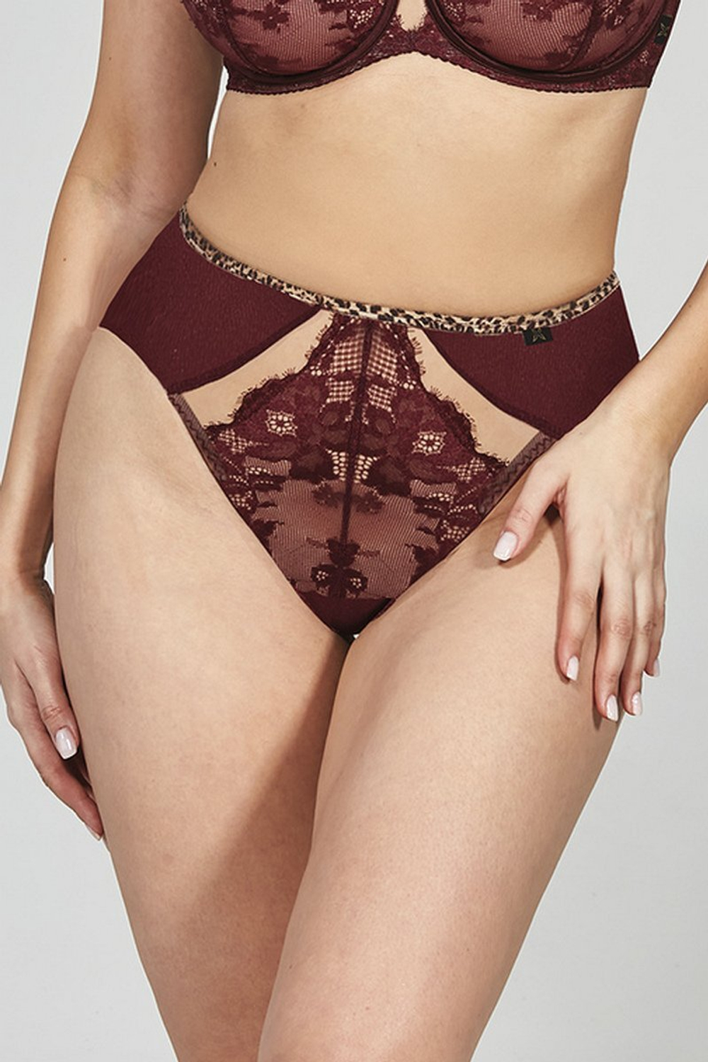 SELENA BURGUNDY Stringhighwaist Трусы высокие стринги KRIS LINE