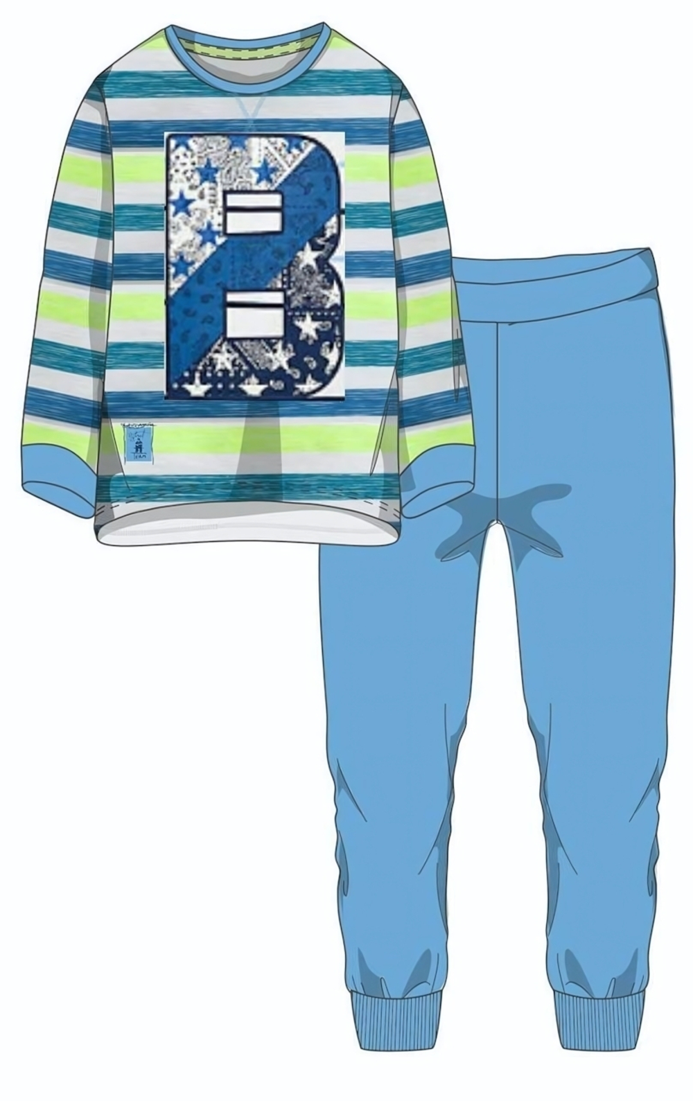 Пижама для мальчиков мультиколор/голубой р.98 (Batik)