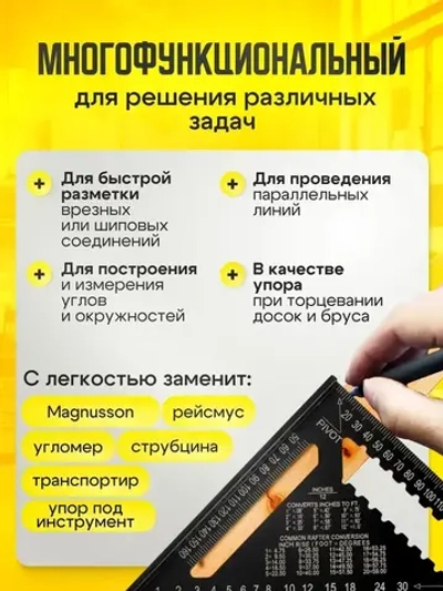 Линейка угольник Свенсона 300 мм, алюминий