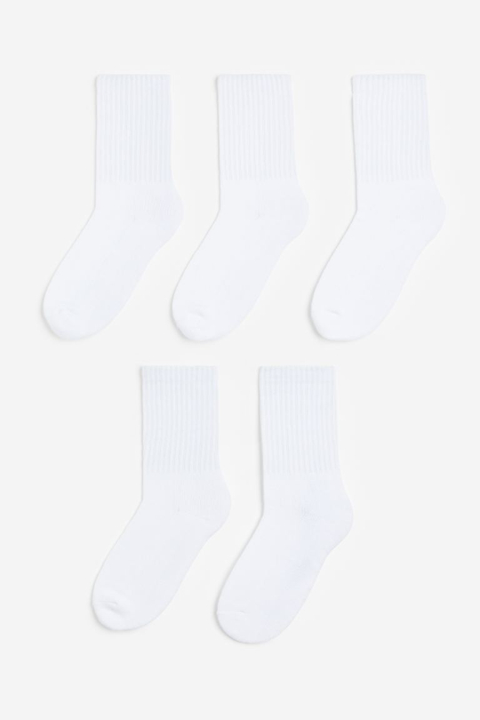 H&M Набор из пяти пар носков, белый
