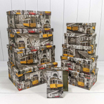Коробка 34х26х15.3 см Набор 10 шт "Трамваи" (Серый)