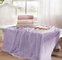 Покрывало простынь махровая ELIPS лиловое TIVOLYO HOME Турция