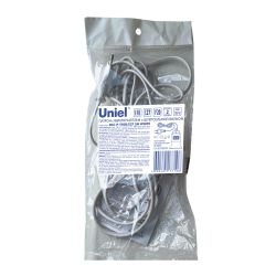 DLC-P-T50B-E27 2M WHITE Патрон подвесной с выключателем и штепсельной вилкой. 200см. Цоколь Е27. Белый. TM Uniel