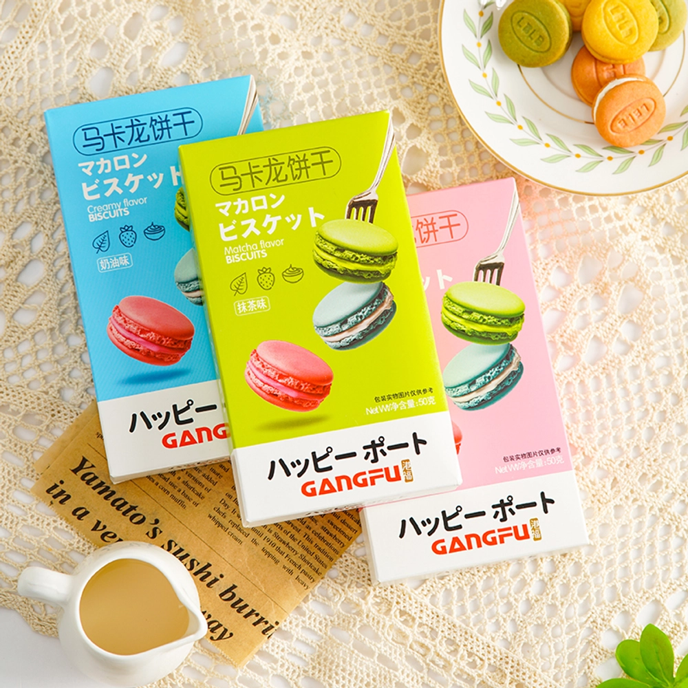 Печенье-сэндвич Macaron Gangfu со вкусом чая Матча, 50 г