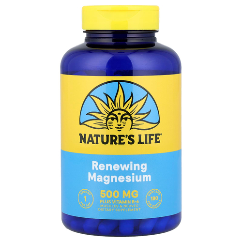 Nature's Life, восстанавливающий магний, 180 вегетарианских капсул