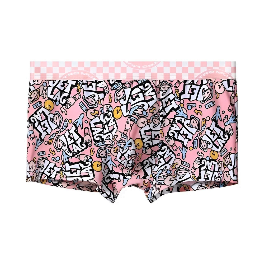Набор из 3 розовых трусов-боксеров с яркими принтами (Размер: L) (Цвет: розовый)