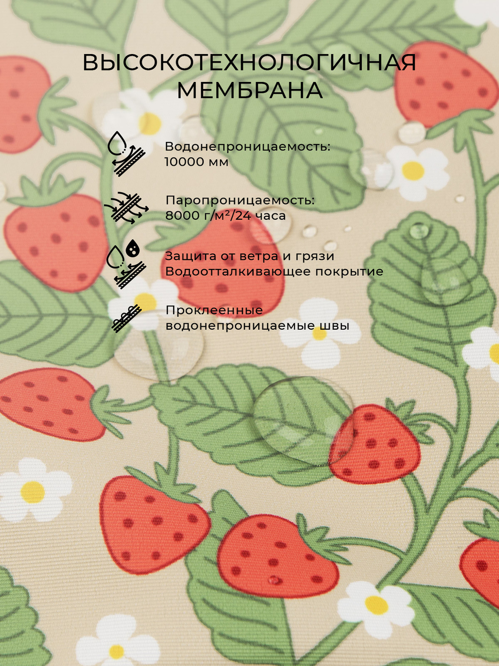 ПРЕДЗАКАЗ Куртка утеплённая демисезонная Mjölk Strawberry, утеплитель 120гр/м2