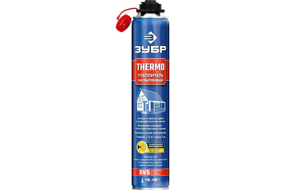 Напыляемый полиуретановый утеплитель ЗУБР Thermo 810 мл пистолетный 41153