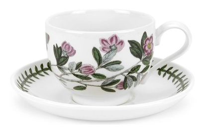 Portmeirion Ботанический сад 200 мл чайная чашка с блюдцем Рододендрон