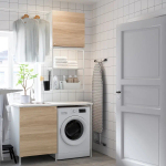 Комбинация для ванной - IKEA ENHET, 139х63.5х87.5 см, белый/имитация дуба, ЭНХЕТ ИКЕА