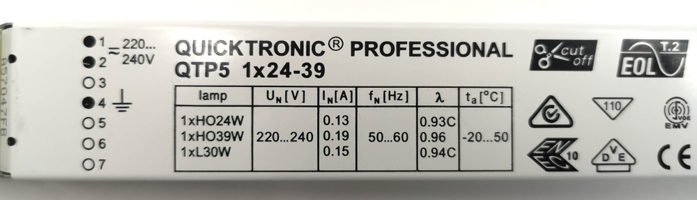 Пускорегулирующий аппарат ЭПРА QUICKTRONIC PROFESSIONAL QTP5 1x24-39 OSRAM  для люминесцентных ламп