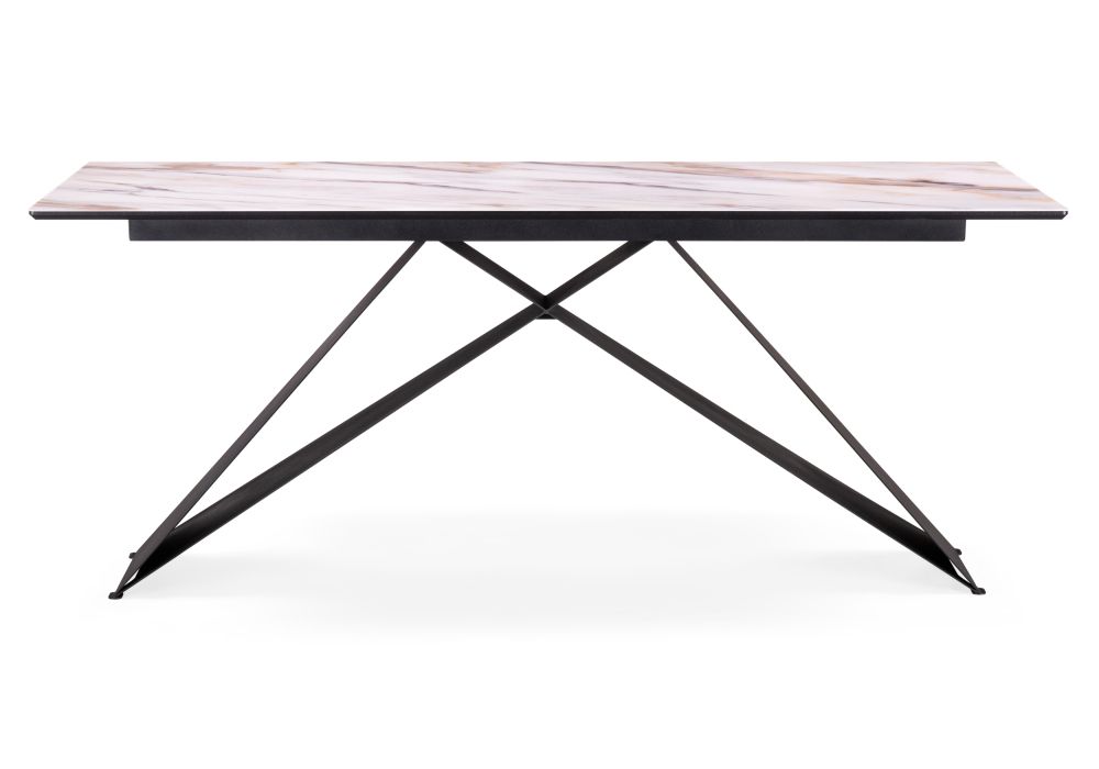 Стеклянный стол Ноттингем 180х90х74 оптивайт / черный