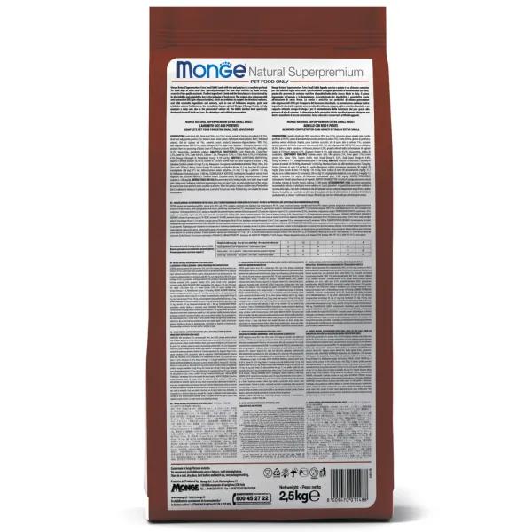 Сухой корм Monge Dog Speciality Line Monoprotein для взрослых собак всех пород, из ягненка с рисом и картофелем