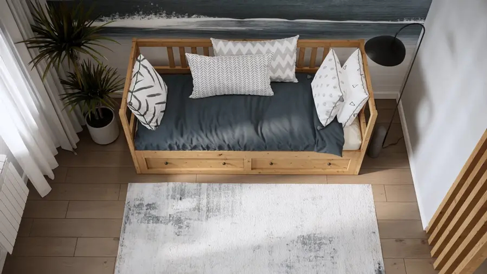 Кровать-тахта с хранилищем - аналог IKEA HEMNES / ХЕМНЭС/ ХЕМНЕС / КЫМОР / ИКЕА 80х200 см, светло-коричневый