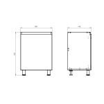 Кухонный модуль напольный, 60х60х85, Валенсия, под мойку, тумба под раковину с дверью, на ножках, белая, Dipriz