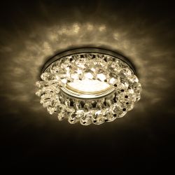 Светильник встраиваемый декоративный ЭРА DK16 CH/WH под лампу MR16 GU5.3 декор с хрусталиками прозрачный/хром