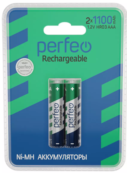 Аккумулятор AAA (HR03) 1100 мАч PERFEO (Цена за блистер 2 штуки)