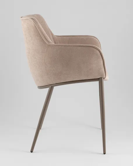Стул Твигги велюр бежевый, каркас бежево-серый