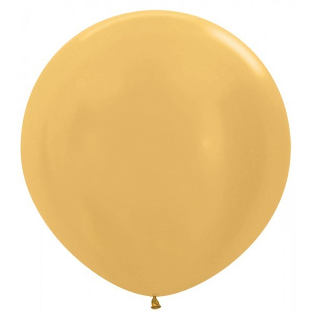 Золотой шар 90 см на атласной ленте