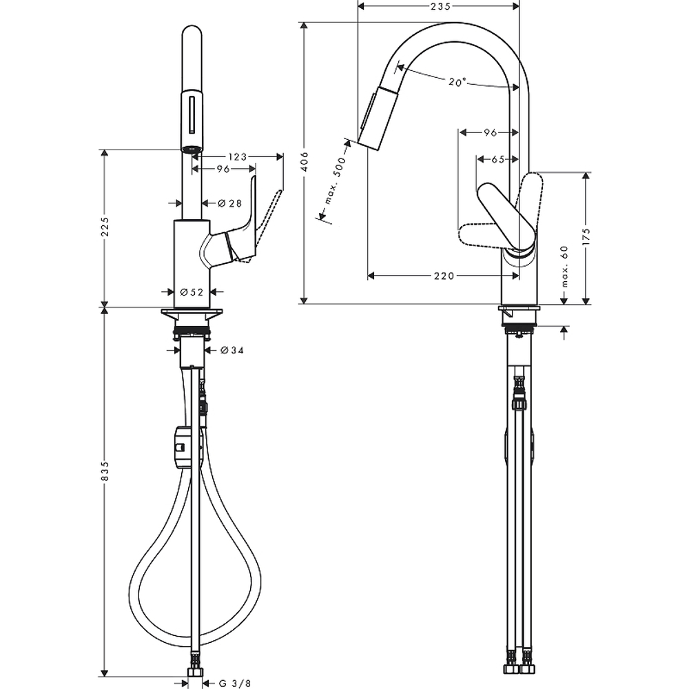Смеситель для кухни Hansgrohe Focus 31815800 сталь