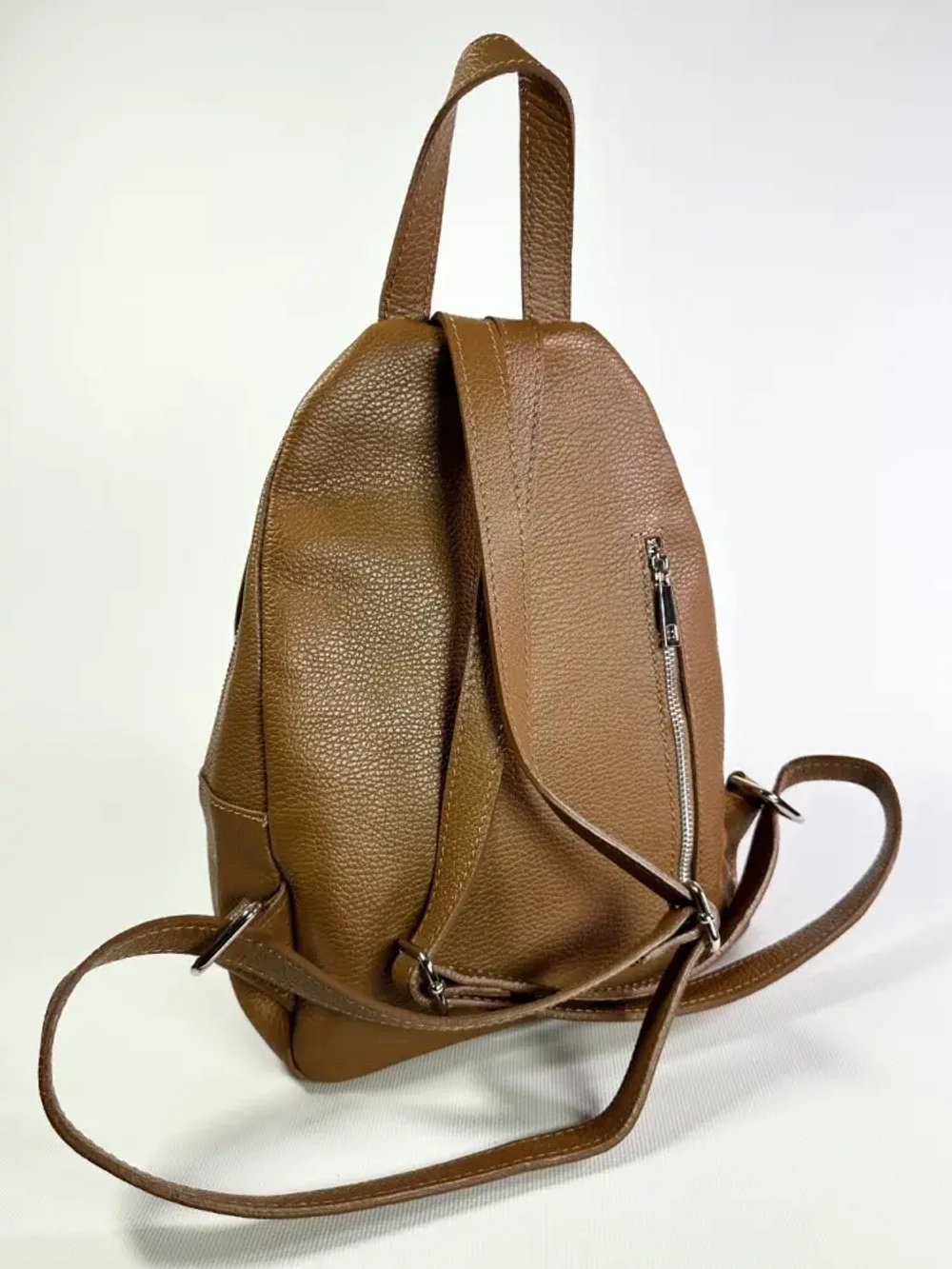 Женский городской рюкзак из натуральной кожи цвета whisky