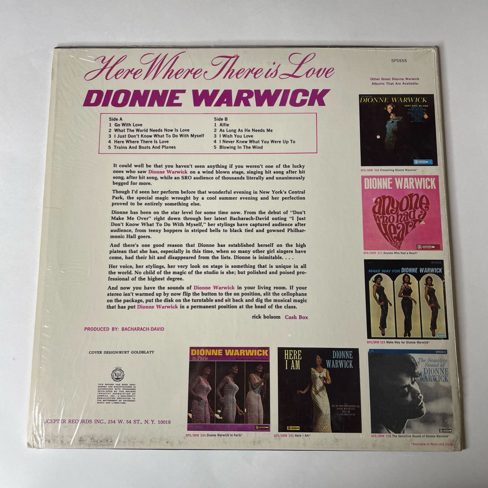 Винтажная виниловая пластинка LP Dionne Warwick, Here, Where There Is Love (USA 1972)