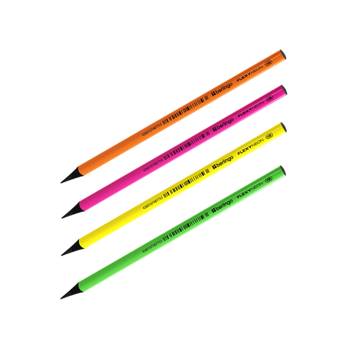 Карандаш ч/г Berlingo "Flexy Neon" HB, заточен., пластиковый, ассорти