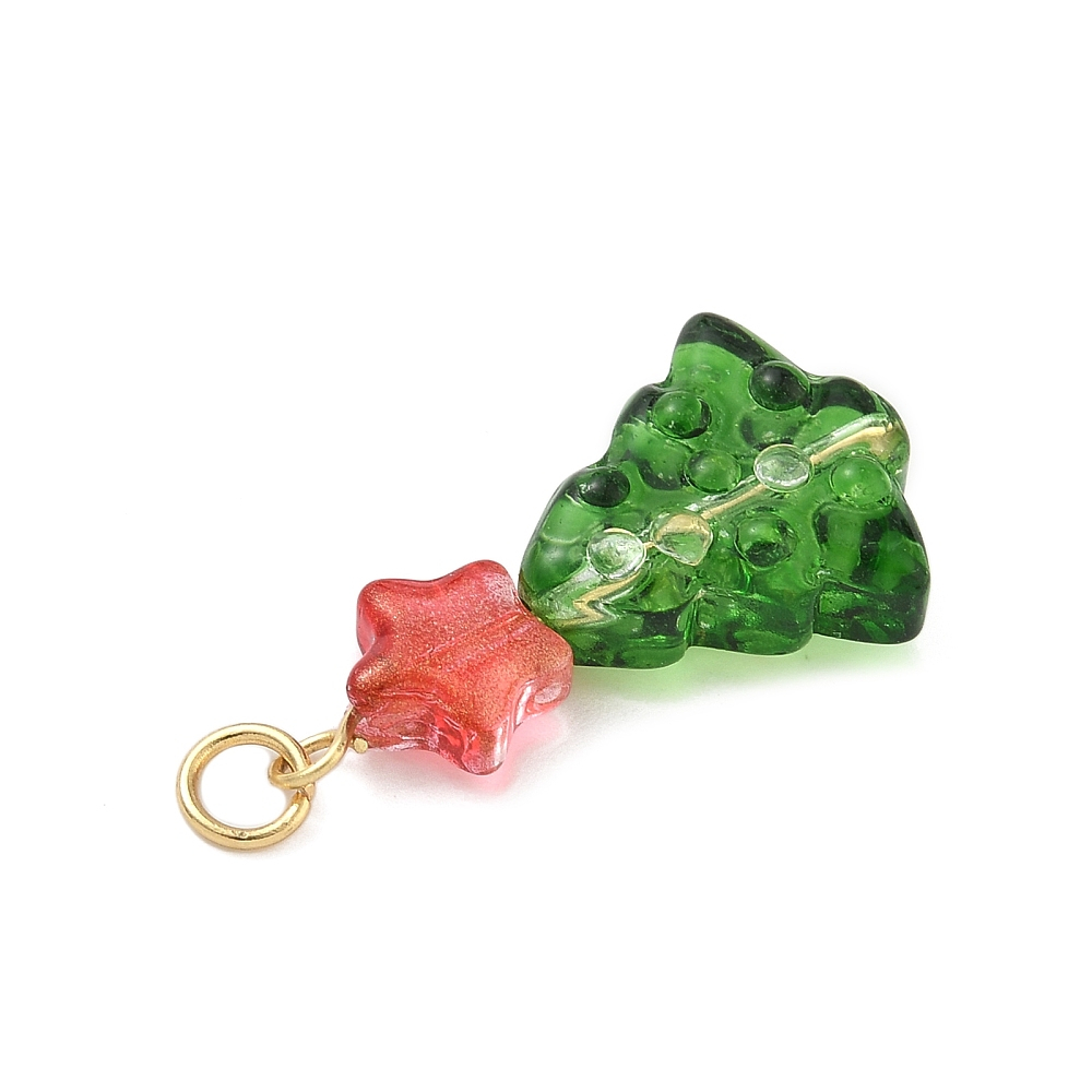 Подвеска Елочка со звездой, стекло