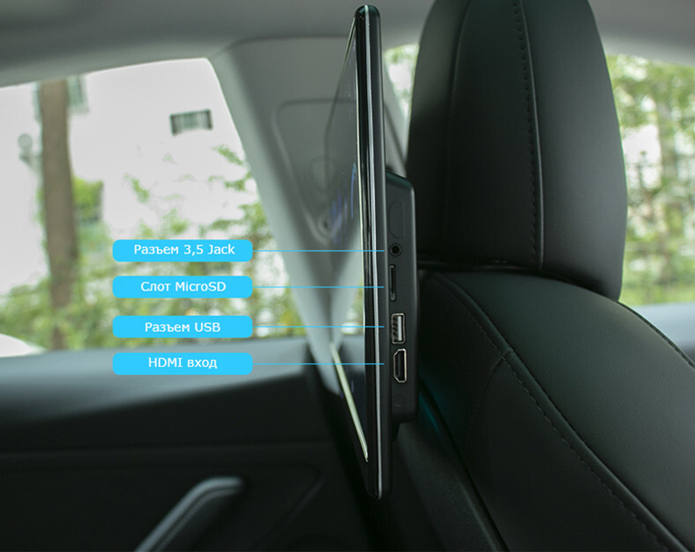 Монитор на подголовник - ERGO ER14AN с сенсорным экраном 14” (IPS 1920х1080, Android, 3+32Gb,4G) черный