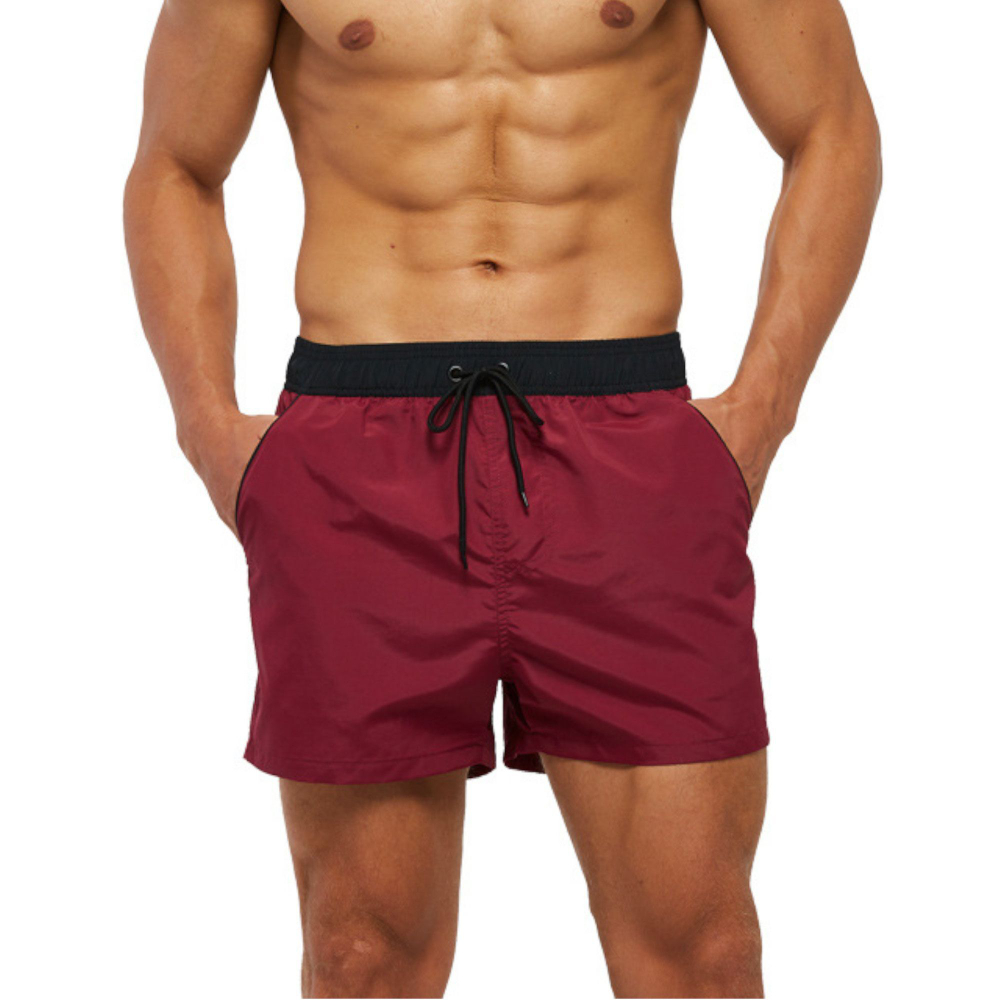 Бордовые пляжные мужские шорты (Размер: 4X) (Цвет: бордовый)