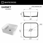 Раковина накладная WhiteCross GARNET 40,5 0702.040040.200 белая матовая