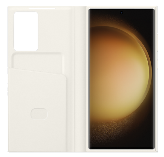 Чехол-книжка Samsung Galaxy S23 Ultra Smart View Wallet Case кремовый