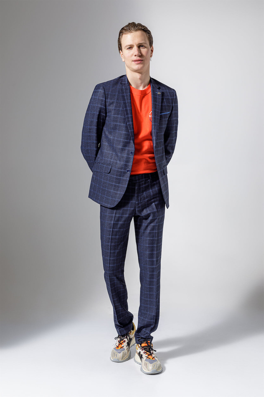 Костюм SLIM FIT из ткани в клетку