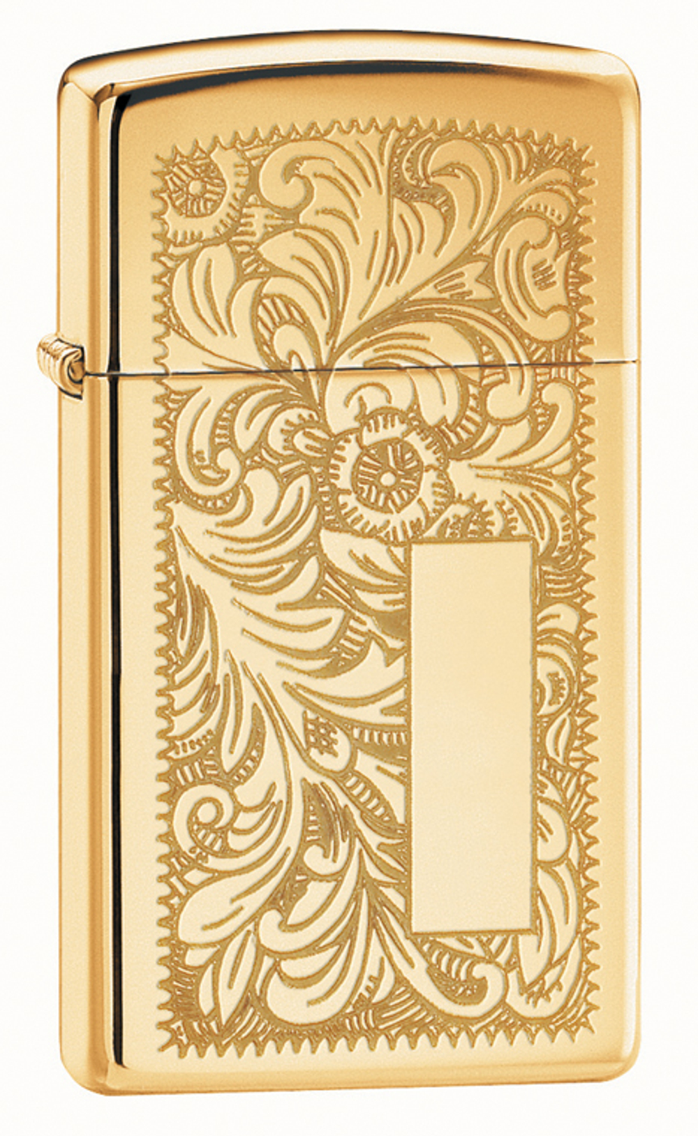 1652B Зажигалка ZIPPO Slim Venetian High Polish Brass, латунь/сталь, золотистая, глянцевая, 29x10x60 мм