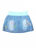 Юбка для девочки джинсовая 98 р-р голубой, пояс бирюзовый (Bonito)