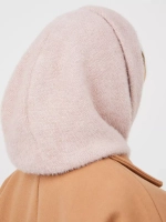 Капор зимний вязаный капюшон на флисе