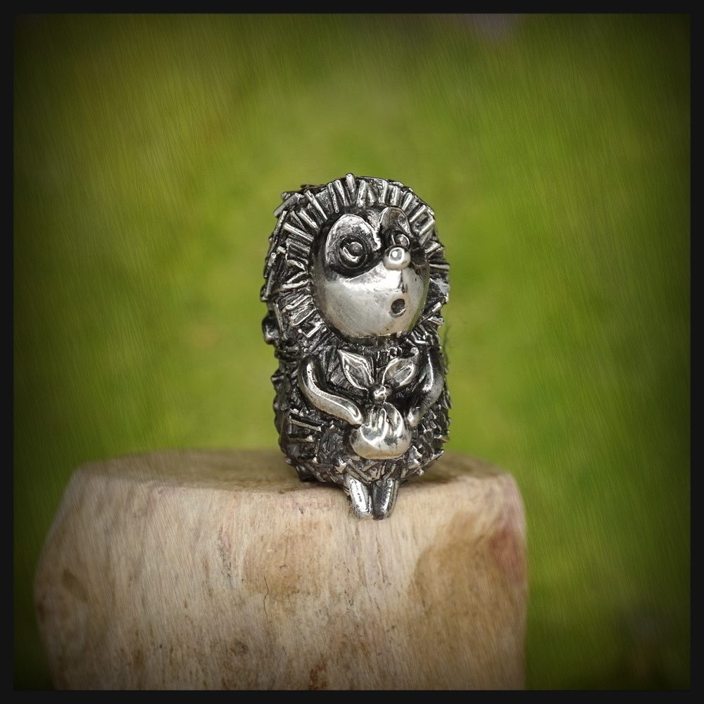 Темлячная бусина "Ежик" для ножей , мельхиор