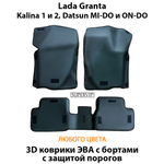 комплект эва с порогами в авто для lada granta, kalina 1 и 2, datsun mi-do и on-do от supervip