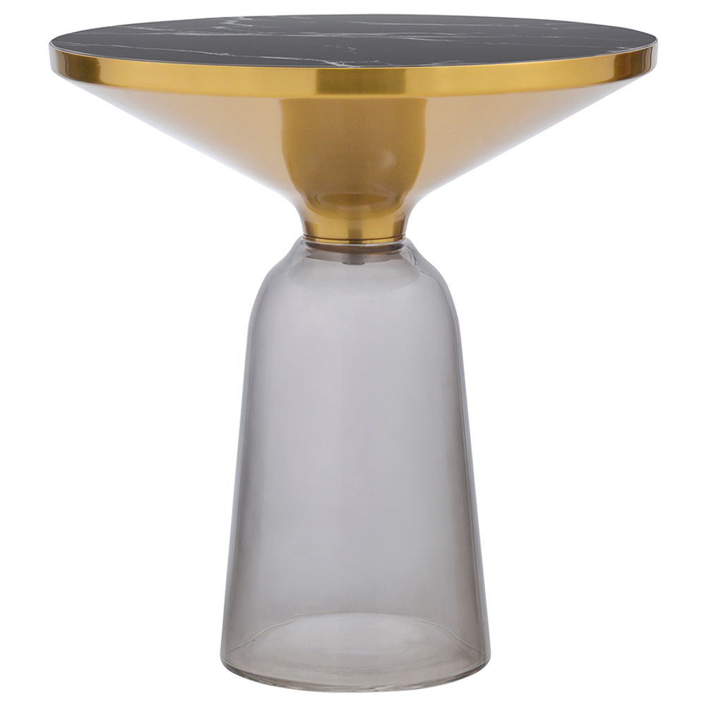 Столик кофейный odd, D50 см, мрамор/черный