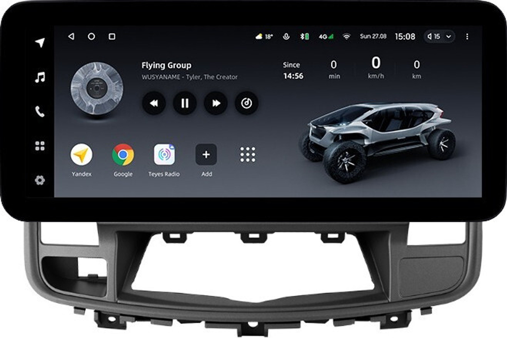 Магнитола для Nissan Teana J32 2008-2013 (ШГУ монохром, рамка 10) - Teyes LUX ONE ROUND монитор 12.3" 2K QLED на Android 10, CarPlay, 4G SIM-слот