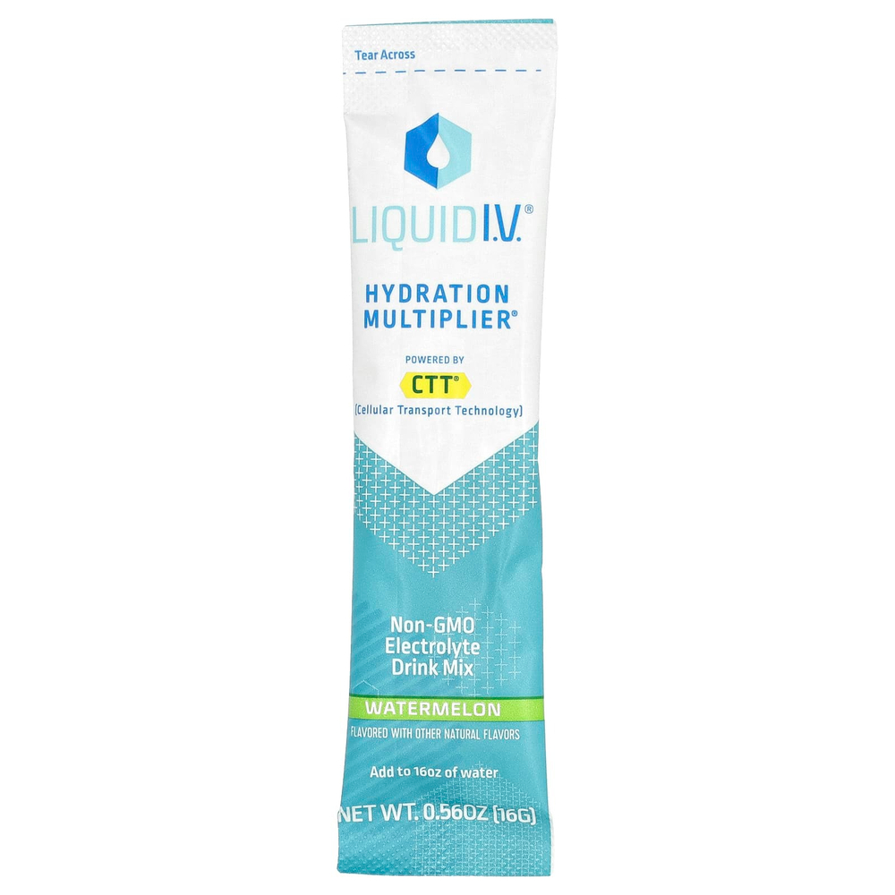 Liquid I.V., Hydration Multiplier, смесь для приготовления напитков с электролитом, арбуз, 10 отдельных пакетиков по 16 г (0,56 унции)