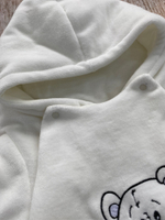 Комплект на выписку 6 предметов велюр "Мишка" (Цвет: Серо-розовый)